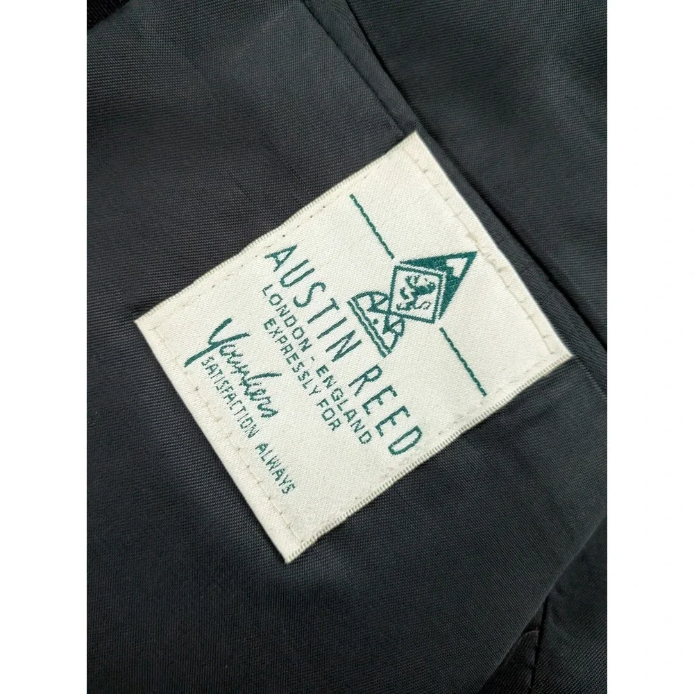 Austin Reed London Mens Navy Blue Pure Virgin Wool Blazer Gold Buttons USA 44R